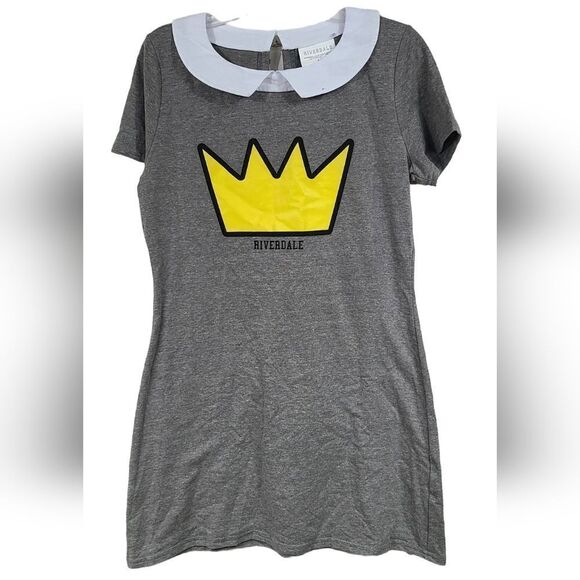 Riverdale Vixen Betty Cooper Jughead Crown Dress M/L Gray Collared Midi Costume - Picture 4 of 11